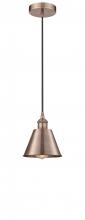  616-1P-AC-M8 - Smithfield - 1 Light - 7 inch - Antique Copper - Cord hung - Mini Pendant