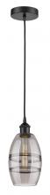  616-1P-BK-G557-6SM - Vaz - 1 Light - 6 inch - Matte Black - Cord hung - Mini Pendant