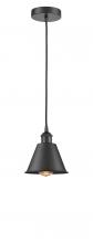  616-1P-BK-M8 - Smithfield - 1 Light - 7 inch - Matte Black - Cord hung - Mini Pendant