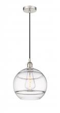  616-1P-PN-G556-12CL - Rochester - 1 Light - 12 inch - Polished Nickel - Cord hung - Mini Pendant