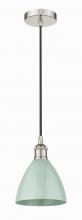  616-1P-PN-MBD-75-SF-LED - Plymouth - 1 Light - 8 inch - Polished Nickel - Cord hung - Mini Pendant