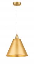  616-1P-SG-MBC-12-SG - Berkshire - 1 Light - 12 inch - Satin Gold - Cord hung - Mini Pendant