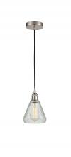  616-1P-SN-G275 - Conesus - 1 Light - 6 inch - Brushed Satin Nickel - Cord hung - Mini Pendant