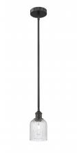  616-1S-BK-G559-5SDY - Bridal Veil - 1 Light - 5 inch - Matte Black - Cord hung - Mini Pendant