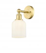  616-1W-SG-G559-5GWH - Bridal Veil - 1 Light - 5 inch - Satin Gold - Sconce