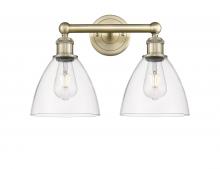  616-2W-AB-GBD-752 - Bristol - 2 Light - 17 inch - Antique Brass - Bath Vanity Light