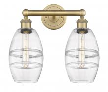  616-2W-BB-G557-6CL - Vaz - 2 Light - 15 inch - Brushed Brass - Bath Vanity Light