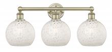  616-3W-AB-G1216-8WM - White Mouchette - 3 Light - 26 inch - Antique Brass - Bath Vanity Light