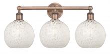  616-3W-AC-G1216-8WM - White Mouchette - 3 Light - 26 inch - Antique Copper - Bath Vanity Light