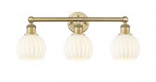  616-3W-BB-G1217-6WV - White Venetian - 3 Light - 24 inch - Brushed Brass - Bath Vanity Light