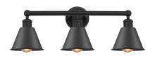 Innovations Lighting 616-3W-BK-M8-BK - Smithfield - 3 Light - 25 inch - Matte Black - Bath Vanity Light