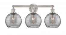  616-3W-SN-G1213-8SM - Athens Deco Swirl - 3 Light - 26 inch - Satin Nickel - Bath Vanity Light