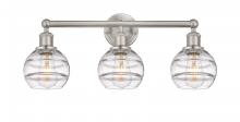  616-3W-SN-G556-6CL - Rochester - 3 Light - 24 inch - Brushed Satin Nickel - Bath Vanity Light