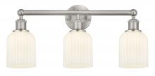  616-3W-SN-G559-5GWH - Bridal Veil - 3 Light - 23 inch - Brushed Satin Nickel - Bath Vanity Light