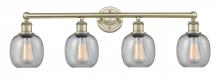  616-4W-AB-G104 - Belfast - 4 Light - 33 inch - Antique Brass - Bath Vanity Light