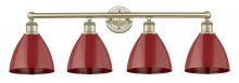  616-4W-AB-MBD-75-RD - Plymouth - 4 Light - 35 inch - Antique Brass - Bath Vanity Light