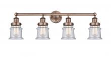  616-4W-AC-G184S - Canton - 4 Light - 32 inch - Antique Copper - Bath Vanity Light