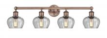  616-4W-AC-G92 - Fenton - 4 Light - 34 inch - Antique Copper - Bath Vanity Light