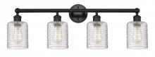  616-4W-BK-G112C-5CL - Cobbleskill - 4 Light - 32 inch - Matte Black - Bath Vanity Light