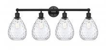  616-4W-BK-G372 - Waverly - 4 Light - 35 inch - Matte Black - Bath Vanity Light