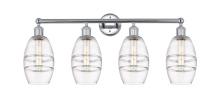  616-4W-PC-G557-6CL - Vaz - 4 Light - 33 inch - Polished Chrome - Bath Vanity Light