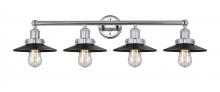  616-4W-PC-M6-BK - Railroad - 4 Light - 35 inch - Polished Chrome - Bath Vanity Light