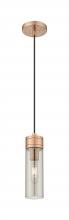  617-1P-AC-G617-8SM - Boreas - 1 Light - 3 inch - Antique Copper - Cord Hung - Mini Pendant