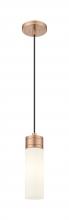  617-1P-AC-G617-8WH - Boreas - 1 Light - 3 inch - Antique Copper - Cord Hung - Mini Pendant