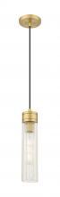  617-1P-BB-G617-11SCL - Boreas - 1 Light - 3 inch - Brushed Brass - Cord Hung - Mini Pendant