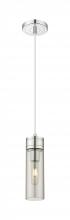  617-1P-PC-G617-8SM - Boreas - 1 Light - 3 inch - Polished Chrome - Cord Hung - Mini Pendant