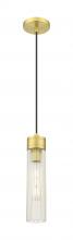  617-1P-SG-G617-11SCL - Boreas - 1 Light - 3 inch - Satin Gold - Cord Hung - Mini Pendant