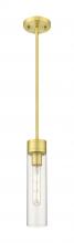  617-1S-SG-G617-11CL - Boreas - 1 Light - 3 inch - Satin Gold - Stem Hung - Mini Pendant