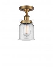  916-1C-BB-G52 - Bell - 1 Light - 5 inch - Brushed Brass - Semi-Flush Mount