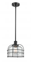  916-1S-BK-G72-CE - Bell Cage - 1 Light - 8 inch - Matte Black - Mini Pendant