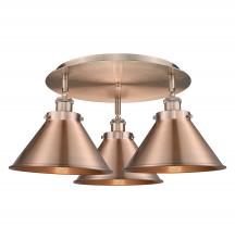  916-3C-AC-M10-AC - Ballston Urban - 3 Light - 20 inch - Antique Copper - Flush Mount