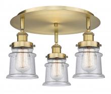  916-3C-BB-G184S - Canton - 3 Light - 17 inch - Brushed Brass - Flush Mount