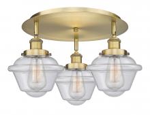  916-3C-BB-G534 - Oxford - 3 Light - 19 inch - Brushed Brass - Flush Mount