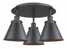  916-3C-BK-M13-BK - Appalachian - 3 Light - 20 inch - Matte Black - Flush Mount