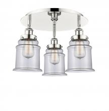  916-3C-PN-G182 - Canton - 3 Light - 18 inch - Polished Nickel - Flush Mount