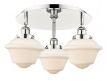  916-3C-PN-G531 - Oxford - 3 Light - 19 inch - Polished Nickel - Flush Mount