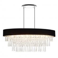  5523P38C-O (Black) - Franca 8 Light Drum Shade Chandelier With Chrome Finish