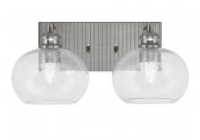  1162-BN-202 - Edge 2 Light Bath Bar, Brushed Nickel Finish, 7" Clear Bubble Glass