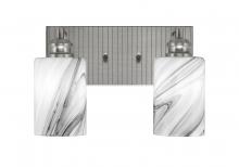  1162-BN-3009 - Edge 2 Light Bath Bar, Brushed Nickel Finish, 4" Onyx Swirl Glass