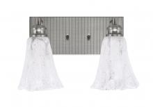  1162-BN-729 - Edge 2 Light Bath Bar, Brushed Nickel Finish, 5.5" Fluted Italian Ice Glass