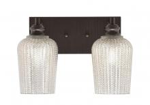  1162-ES-4253 - Edge 2 Light Bath Bar, Espresso Finish, 5" Silver Textured Glass