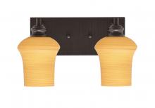  1162-ES-680 - Edge 2 Light Bath Bar, Espresso Finish, 5.5" Zilo Cayenne Linen Glass