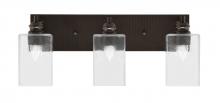  1163-ES-530 - Edge 3 Light Bath Bar, Espresso Finish, 4" Square Clear Bubble Glass