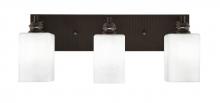  1163-ES-531 - Edge 3 Light Bath Bar, Espresso Finish, 4" Square White Muslin Glass