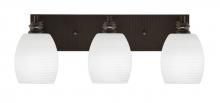  1163-ES-615 - Edge 3 Light Bath Bar, Espresso Finish, 5" White Linen Glass