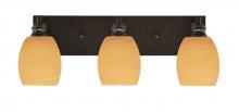  1163-ES-625 - Edge 3 Light Bath Bar, Espresso Finish, 5" Cayenne Linen Glass